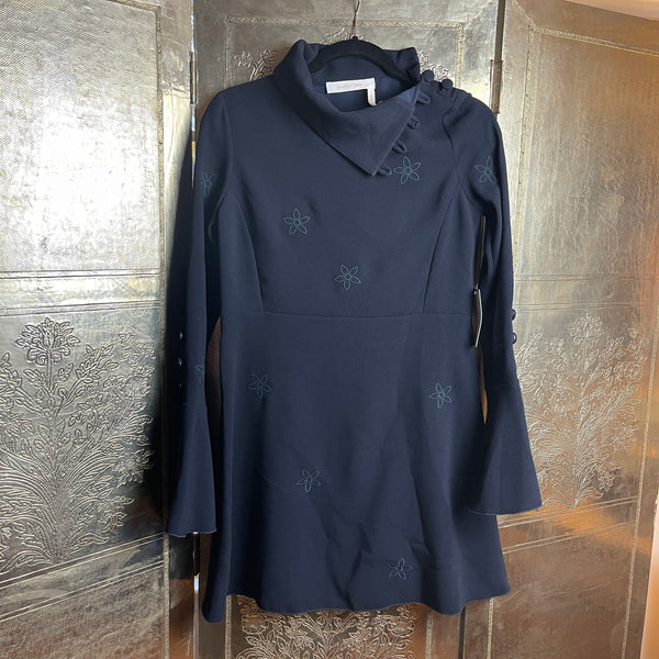 See by Chloé Embroidered Crepe Dress Size 36 - front view