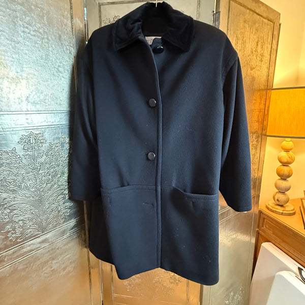 Boutique de Givenchy Vintage Navy Swing Car Coat - front view