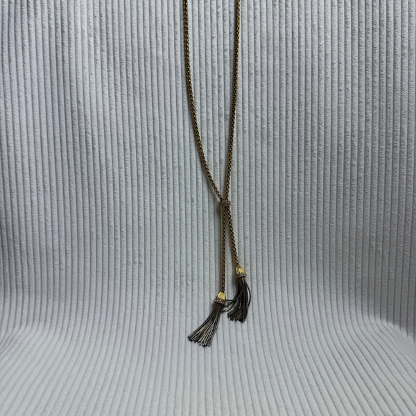 J.Crew Gold Tassel Necklace - front view