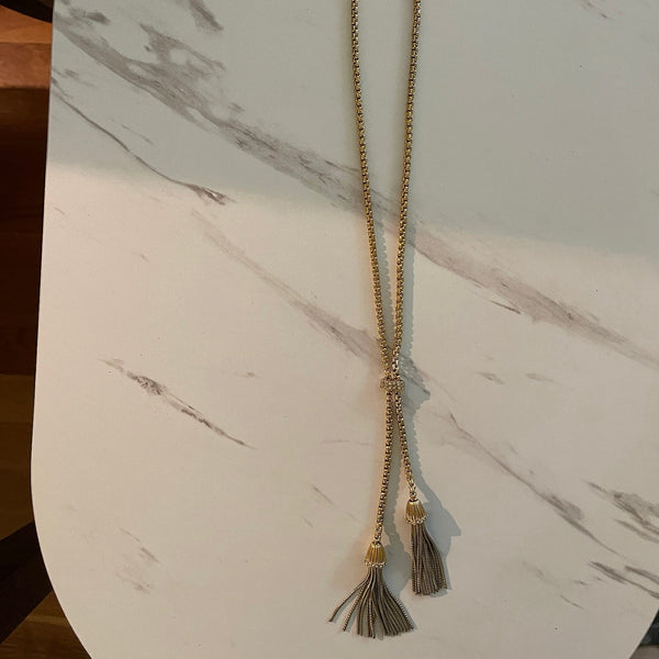 J.Crew Double Tassel Necklace - front view