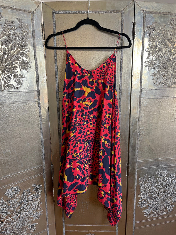 Zimmermann Red Black Abstract Slip Dress Size 0 photo 1