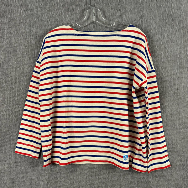 Orcival Red and Blue Striped Cotton Breton Top — 01 front