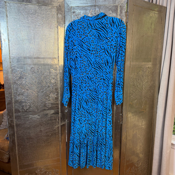 ONLY Blue Animal Print Dress Size EU 38 (UK 10) — 01 front