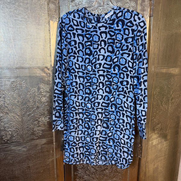 Equipment Femme Blue Gray Abstract Top Size XS — 01 front