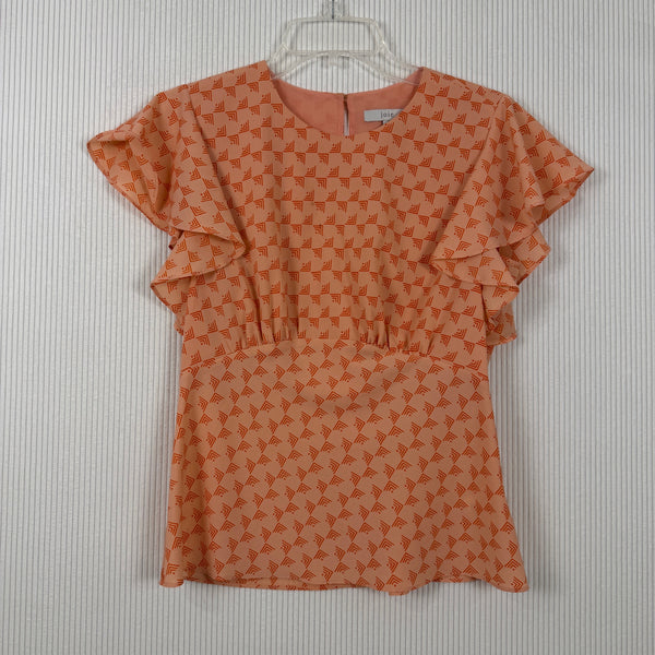 Joie Ansell Abstract-Print Flutter-Sleeve Top Size S — 01 front