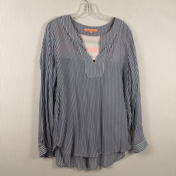 Vilagallo Gray Striped Tunic — 01 front