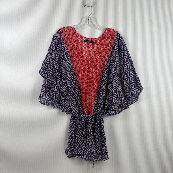 ViX Paula Hermanny Red Blue Print Dress — 01 front