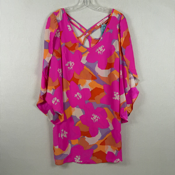 Alice + Trixie Pink Orange Floral Dress — 01 front