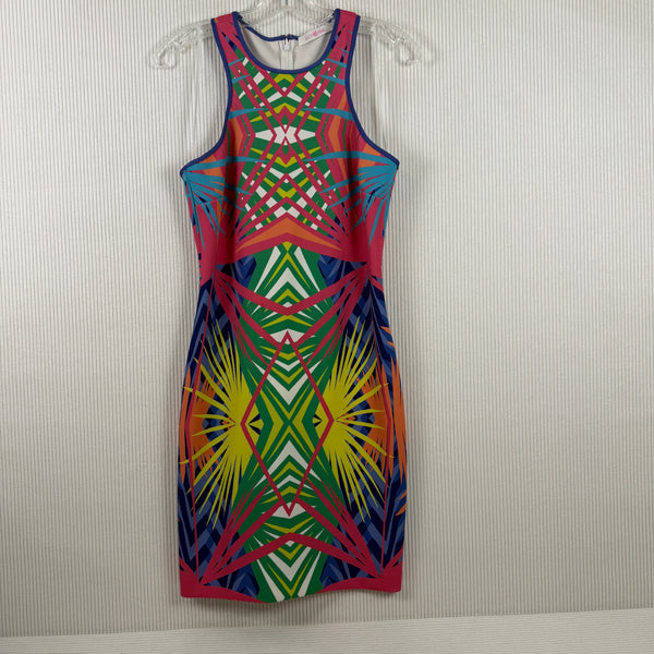 Alice + Trixie Claire Techno Palm Print Scuba Dress — 01 front
