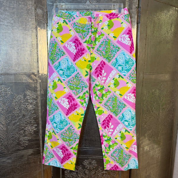 Lilly Pulitzer Patchwork Cropped Capri Pants Size 6 — 01 front