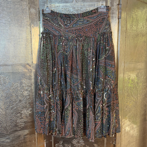 French Connection Brown Print Skirt Size 10 — 01 front