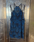 Helmut Lang blue and black lace dress — reverse view