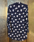 Equipment navy floral blouse — back view