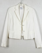 Front view of REDValentino Textured Stripe Peplum Blazer