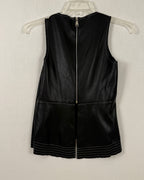 Front view of Zara Basic Faux-Leather Sleeveless Peplum Top Size M