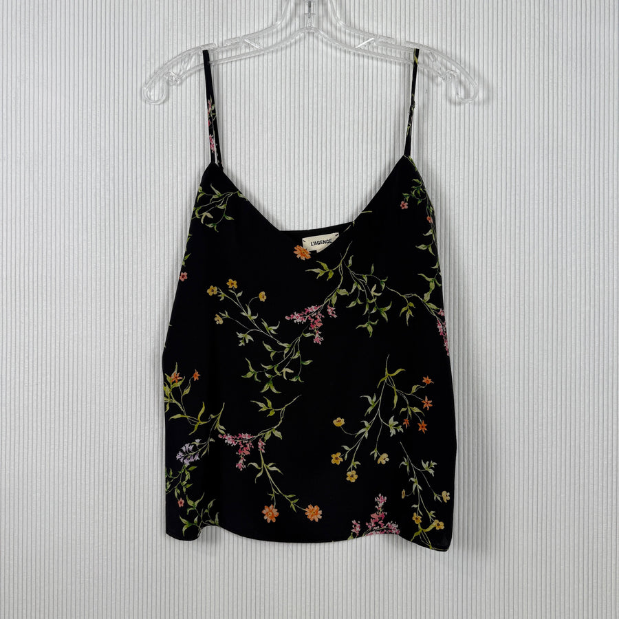 Front view of L'Agence Jane Floral Silk Camisole Size S
