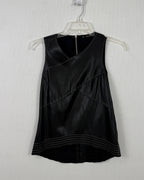 Front view of Zara Faux-Leather Sleeveless Top