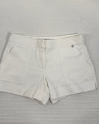Front view of Trina Turk White Textured Shorts Size 4