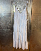 Front view of Rails Julia Striped Tiered Midi Dress Size M