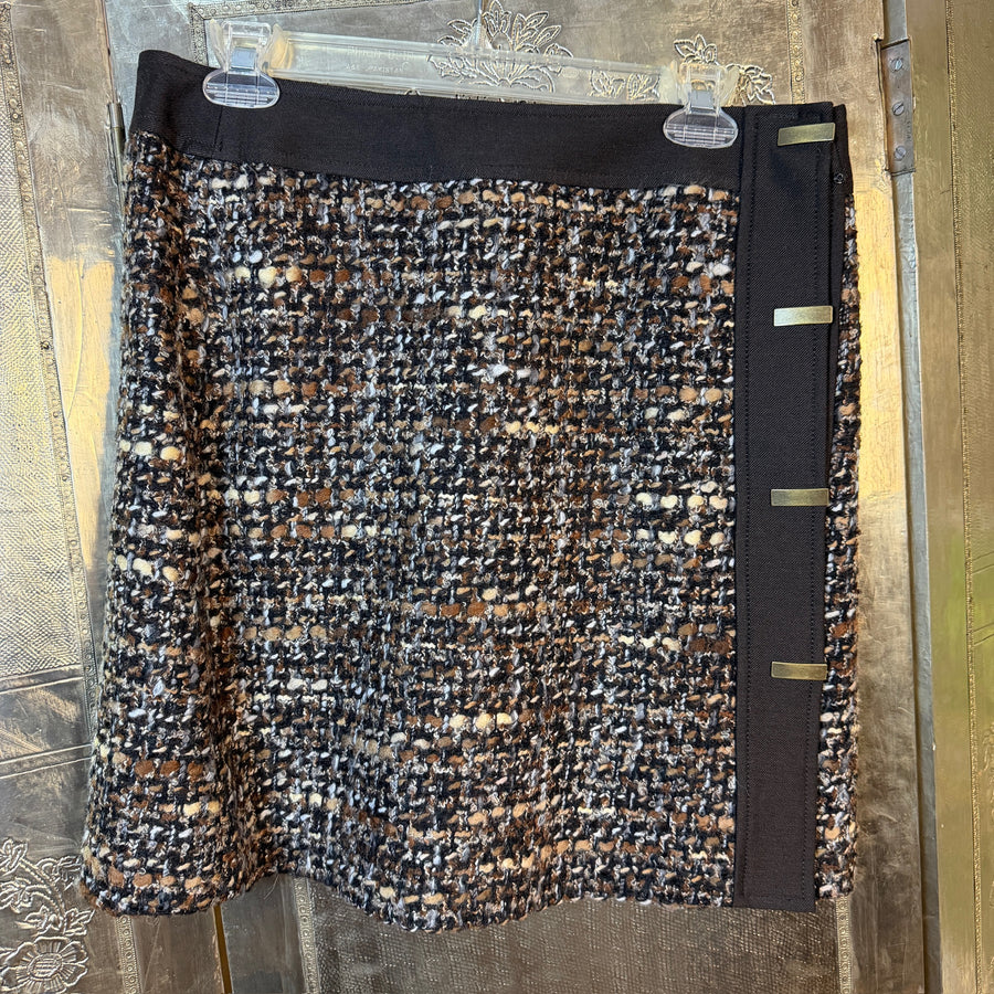 Front view of W by Worth Tweed Mini Skirt