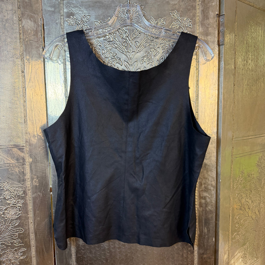 Front view of Yansi Fugel Leather Sleeveless Dress Size 10
