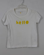 Front view of Kerri Rosenthal Hello Cotton T-Shirt Size S