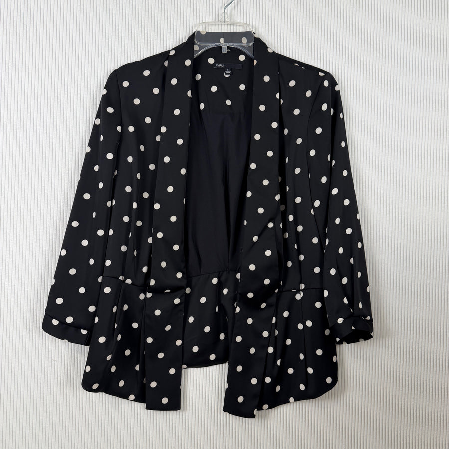Front view of Chaus Polka-Dot Open-Front Cardigan Size S