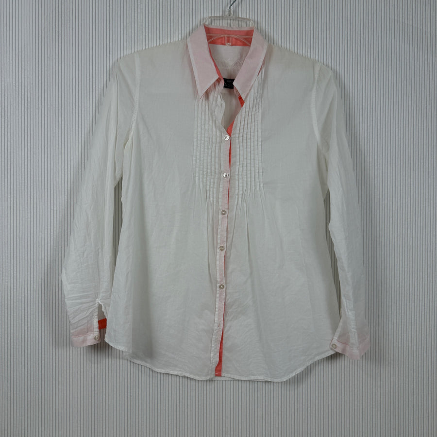 Front view of Saint James Contrast-Trim Cotton Blouse Size US 12 (UK 16, FR 44)