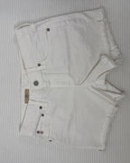 Front view of AG Adriano Goldschmied Jane White Denim Shorts Size 26