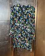 Front view of Topshop Floral Long-Sleeve Maxi Dress Size US 6 (UK 10, EU 38)