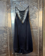 Front view of CAMI NYC Lace-Trim Silk Slip Dress