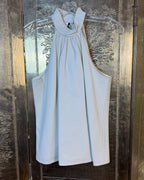 Front view of Alice + Trixie Leather-Trim Halter Top Size S