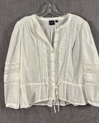 Front view of Gap Lace-Trim Voile Top Size M