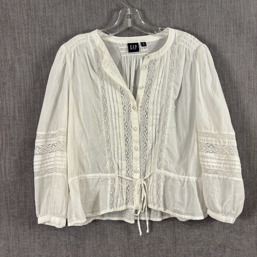 Front view of Gap Lace-Trim Voile Top Size M