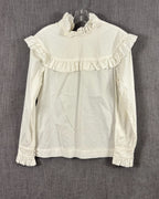 Front view of M&S x Alexa Chung Ruffle-Yoke Cotton Blouse Size 12