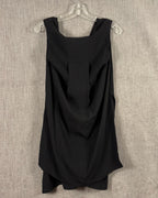 Front view of Layered Draped Sleeveless Dress Size 2