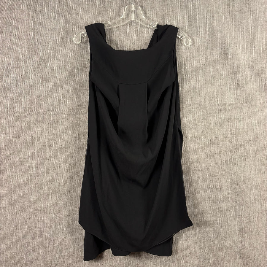 Front view of Layered Draped Sleeveless Dress Size 2