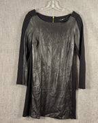 Front view of Alice + Olivia Leather-Panel Dress Size S