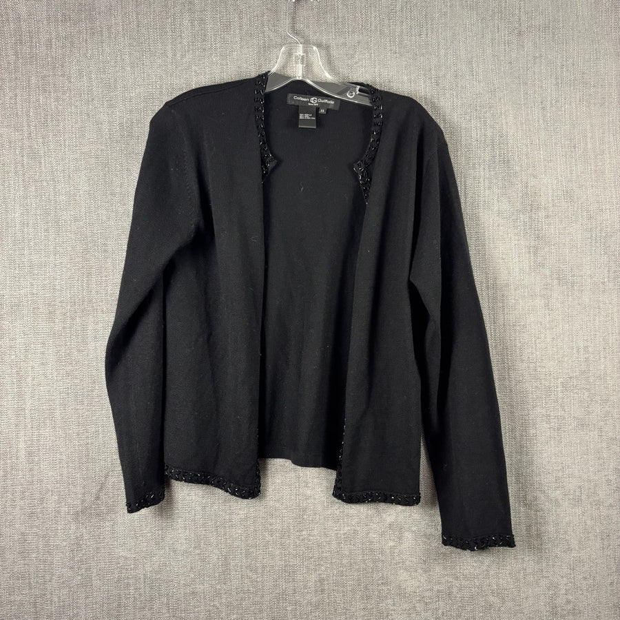 Front view of Colleen Guilfoyle Lace-Trim Cardigan Size XS