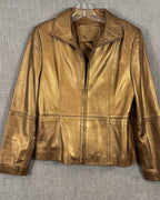 16 - Bronze Leather Jacket Size L — photo 1: front view