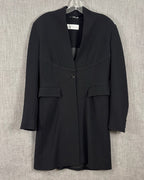 Max Mara Black Structured Single-Button Coat — front