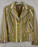 19 - Jón Green Striped Blazer Size 6 — photo 1: front view