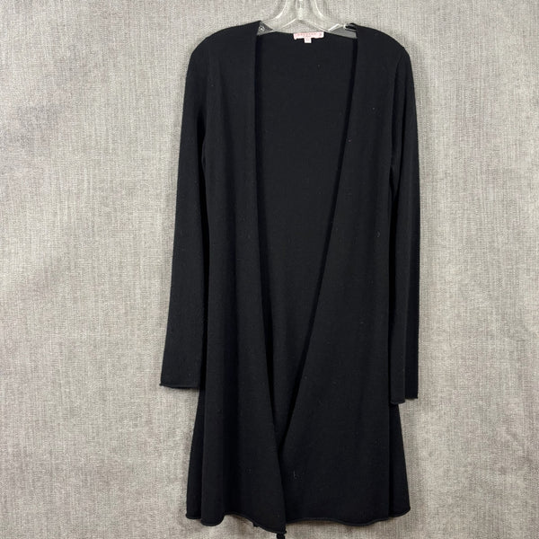 Calypso St. Barth Black 100% Cashmere Duster Cardigan Size S — front