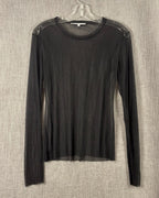 Sun Light Black Sheer Mesh Long-Sleeve Top Size 1 — front