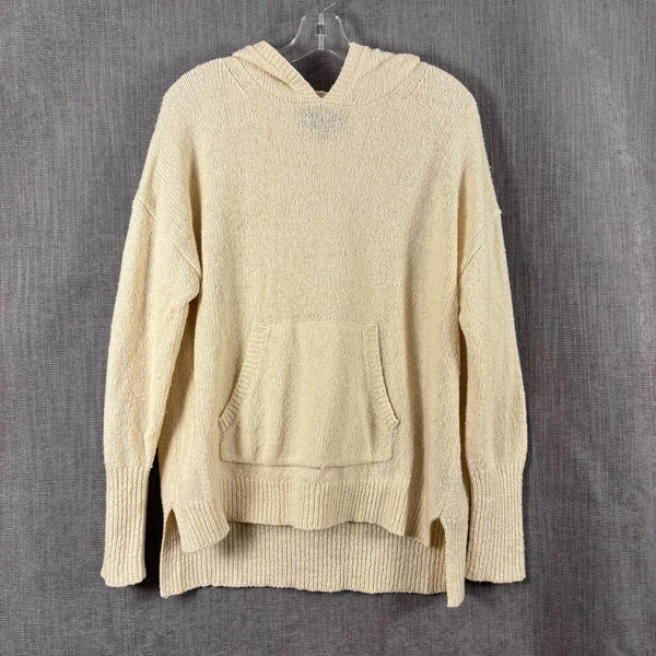 36 - Nili Lotan Cream Wool-Silk Pullover Hoodie Sweater Size M — photo 1: front view