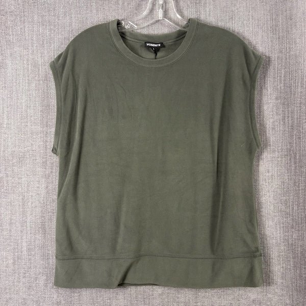 37 - Y-OSEMITE Olive Sleeveless Sweatshirt Size 2 — photo 1: front view