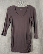 38 - Lilla P Brown Pima Cotton Long T-Shirt Size S-P — photo 1: front view