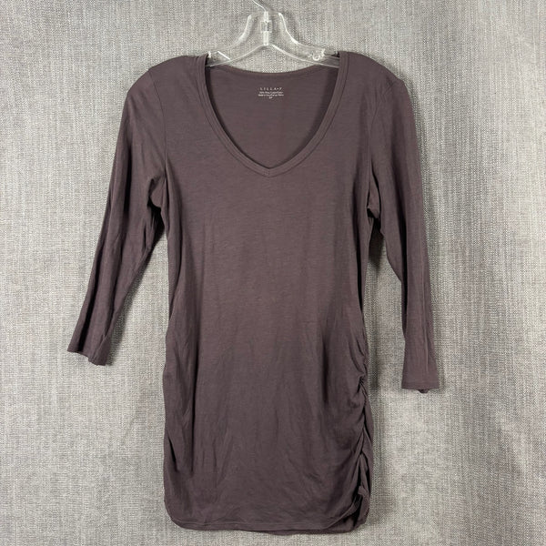 38 - Lilla P Brown Pima Cotton Long T-Shirt Size S-P — photo 1: front view