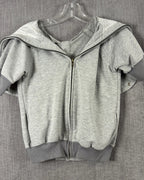 40 - Gray Lace Hooded Top — photo 1: front view