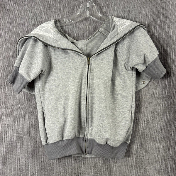 40 - Gray Lace Hooded Top — photo 1: front view